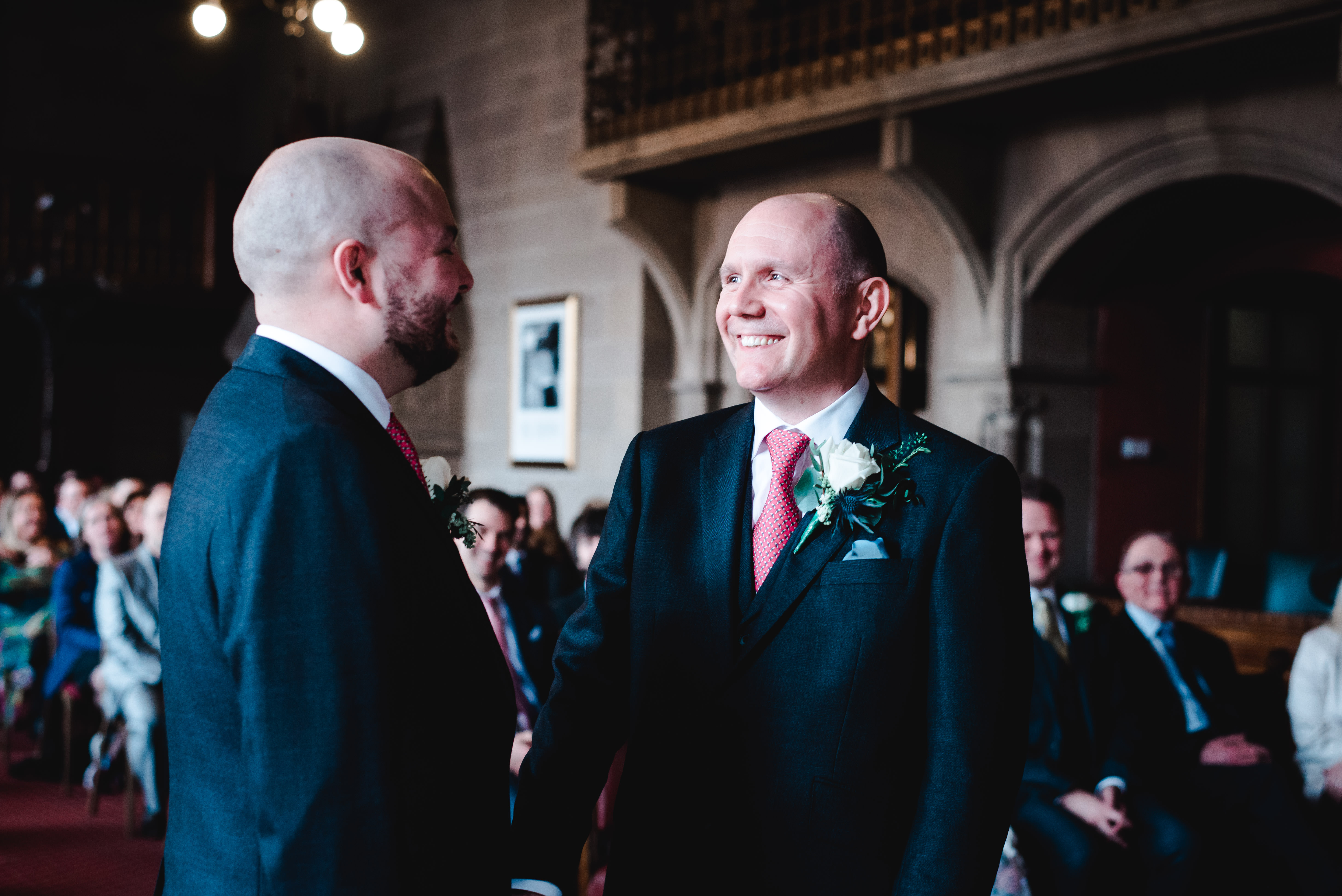 Groom taking vows at Manchester Town Hall
