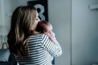 Newborn with Mum at a Lifestyle Family Photography Session