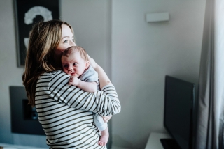 Newborn with Mum at a Lifestyle Family Photography Session