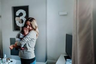 Newborn with Mum at a Lifestyle Family Photography Session
