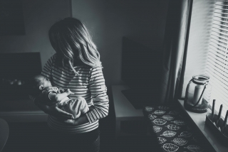 Newborn with Mum at a Lifestyle Family Photography Session