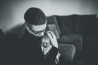 Newborn with Dad at a Cheshire Lifestyle Family Photography Session