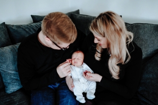 Newborn with Mum and Dad at a Cheshire Lifestyle Family Photography Session