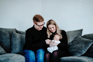 Newborn with Mum and Dad at a Cheshire Lifestyle Family Photography Session